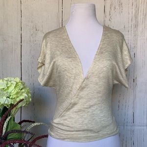 Morrison Grey Wrap Blouse Top Beige XS